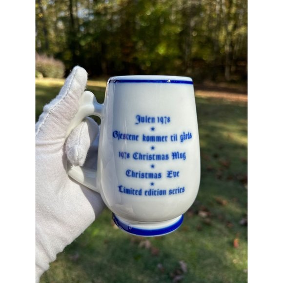 1978 Porsgrund Norway Limited Edition Christmas Mug "Christmas Eve" Vintage - Picture 1 of 7